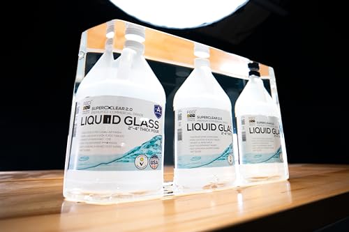 Liquid Glass Deep Pour Epoxy Resin Kit, Premium Commercial Grade, Bulk 15 Gallon Mega Pack - 2:1 Super Crystal Clear Liquid Glass Pour up to 2-4