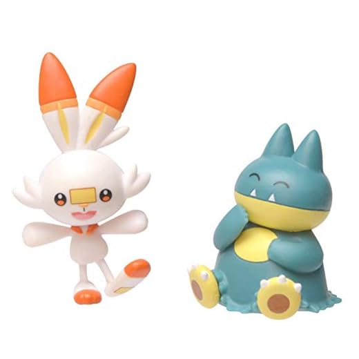 Pokemon New Sword and Shield Battle Action Figure 2 Pack - Munchlax and Scorbunny 2" Figures