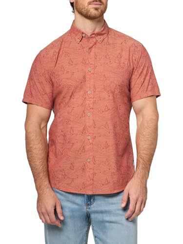 Chemise manches courtes Baja homme Eddie Bauer abricot XXL coupe ample anti-chaleur