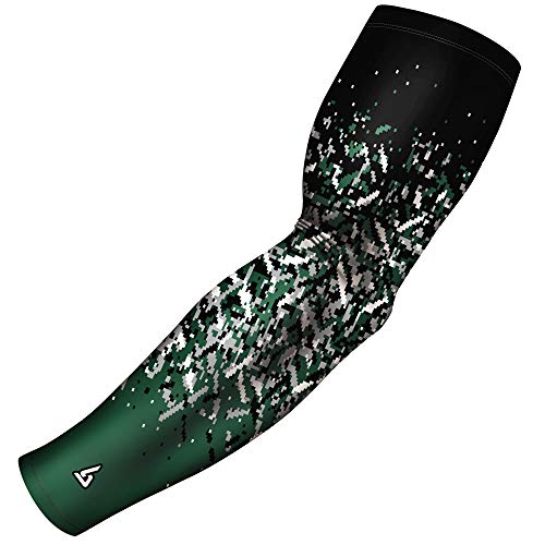 B-Driven Sports Green Compression Arm Sleeve - Sleeve Athletic Basketball Sleeves for Men Arm - Football Arm Sleeves Men Baseball Arm Sleeves - Green S/M