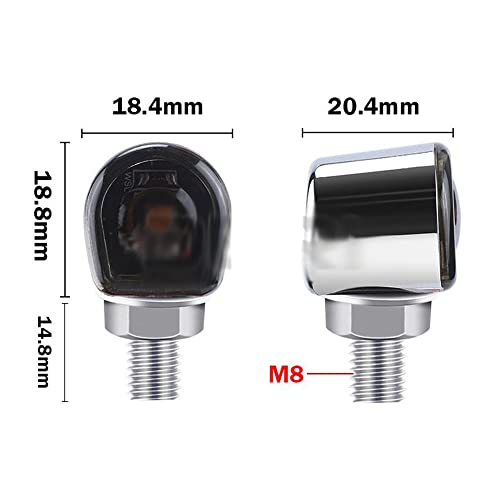 2pcs 8mm Alumínio Mini Led Luz De Pisca De Motocicleta 12 V Luz Intermitente Pisca-Pisca Lâmpada De