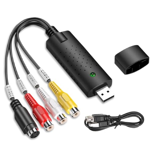 Lotnery Audio Video Grabber USB 2.0, USB Video Capture Plug & Play Audio Video Converter- VHS to Digital Converter Analogue to Digital Capture Card, Video Capture Device