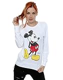 Disney Women's Mickey Mouse Classic Kick Sweatshirt X-Large White