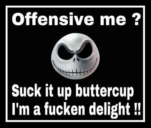 A fridge magnet with wording Offensive me? Suck it up buttercup, I'm a fuc@en delight from our unique " Sayings " gift range. An original gift idea for girlfriend , boyfriend , husband , wife for Birthday, Valentines or Christmas