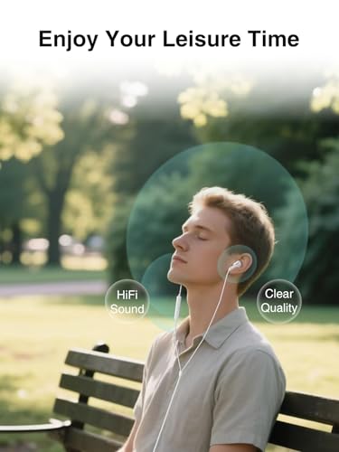 3.5mm Jack Headphones Wired for Samsung Galaxy A15/A14/A32, in-Ear Earphones Wired with Mic Noise Isolation, Corded Ear Buds for 3.5mm Jack for Phones, Laptops, Tablets, MP3/MP4