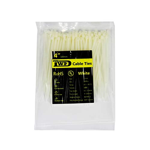 Small Zip Ties White - 4 inch Nylon Cable Ties Self-Locking Plastic Wire Ties with 18LB Tensile Strenth,100 Pieces