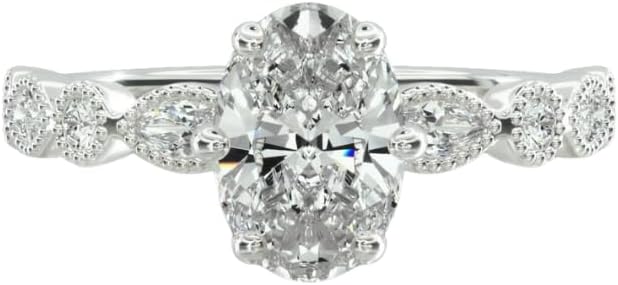 1-5 CT Oval Moissanite Engagement Ring For Women 10K 14K 18K Solid Gold & 925 Sterling Silver Marquise Band Solitaire Moissanite Ring Luxury Mother’s Day gifts in diamonds