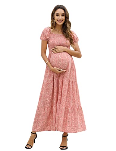 Image of Maternity Dress Women's Off Shoulder Split A Line Casual Maxi Dress Photography Dress for Babyshower