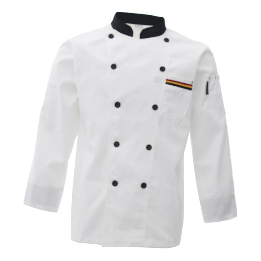 club bollywood Unisex Chef's-Uniform Long Sleeve Double-Breasted Men Women Chef Coat White L | Chef Coats | Chef Coats-picture-29