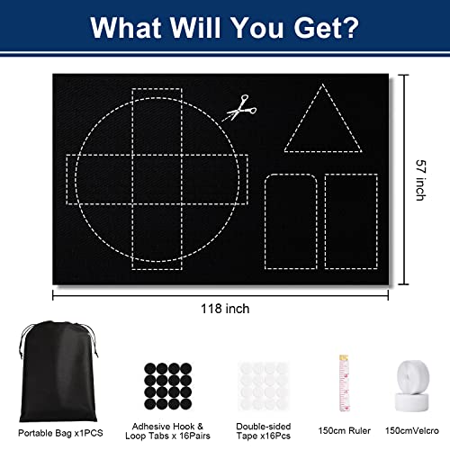 Portable Blackout Shades, 118" X 57" Blackout Curtains Cut To Size, Travel Window Blackout Blinds, 100% Blackout Material No Drill Temporary Blackout Window Cover For Baby Nursery, Bedroom, Travel #TOP2