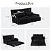 MAXYOYO Adjustable Floor Sofa Couch with 2 Pillows, Multi-Functional Bean Bag Bed, 5-Position Foldable Lazy Sofa Sleeper Bed with Armrest, Versatile Floor Seating for Reading, Black, Double