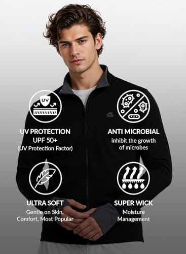 Image of ADRO Sunscreen Jacket for Men UV Sun Advanced Protection Running Jackets For Mens Biker Jackets with Zipper Sports jacket for men