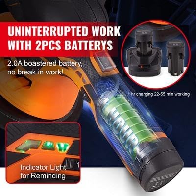 Miniatura 5 de Happybuy Pulidor de búfer inalámbrico, con 2 baterías de litio de 12 V 4.0 Ah, cera pulidora inalámbrica de 6 pulgadas, 6 velocidades variables,