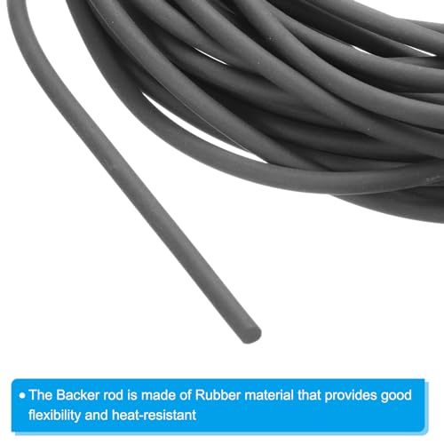 Image of PATIKIL 4 /32 Inch x 32.8 Feet Backer Rod, Hard Solid Nitrile Rubber Rope Caulk Crack Gaps Joint Filler Weather Stripping for Home Construction, Industrial Equipment Gasket DIY,Black