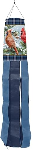 Wintertime Cardinals Windsock Wind Twister 40" x 6" Briarwood Lane