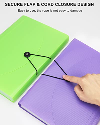 Maimis 2 Pcs Accordion File Organizer, 13 Pocket Expanding File Folder With Labels, Plastic Monthly Receipt Document Organizer, Portable Expandable Accordian Folder, Letter/A4 Size #TOP6