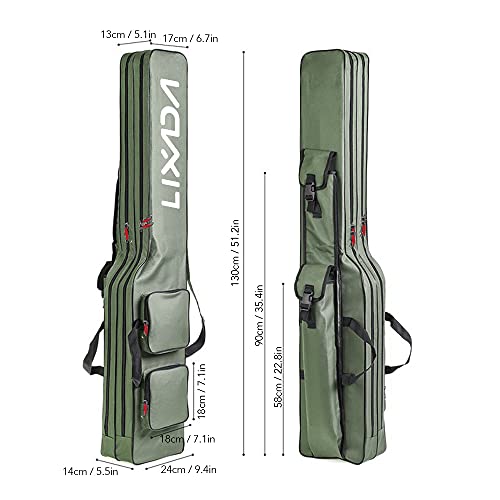 Lixada Angeltasche, 100 cm/130 cm/150 cm, tragbar, faltbar, Rod Reel Bag – Bild 8