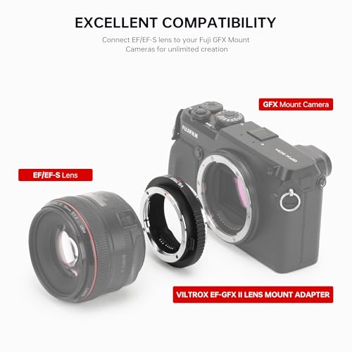 VILTROX EF-GFXII Adaptador de Objetivo de Enfoque automático con Control de Apertura, transmisión EXIF Compatible con Lente Canon EOS EF/EF-S a cámaras Fujifilm G-Mount GFX 100S 50S 50R - imagen 6