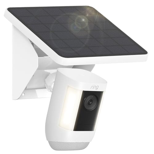 4W Solar Panel Charging Mount for Ring Cameras 2-in-1 Adjustable Wall Mount Compatible with Ring Spotlight Cam Pro/Plus Stick Up Cam Outdoor Cam Plus IP67 Waterproof (Camera Not Included)