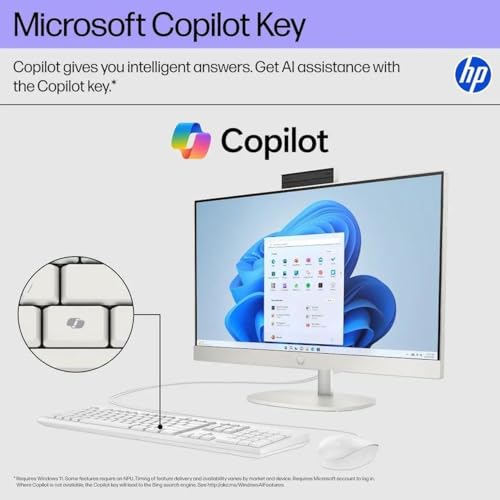 Image of HP 27 All-in-One Desktop Pc, 27'' Touchscreen FHD IPS Display, Intel Ultra 7 255U (12 Cores), Intel AI Boost (12 NPU Tops), 32GB DDR5 RAM, 2TB SSD, Windows 11Pro, Wireless Keyboard & Mouse, WiFi 6