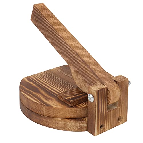 DOITOOL Wood Tortilla Press, Dumpling Skin Maker Presser Traditional Wood Dough Presser Tortilla Sope Maker, Heavy Duty Corn Tortilla Machine