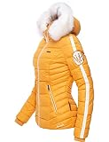 Navahoo Damen Winterjacke Steppjacke mit abnehmbarem Kunstfell Khingaa's Gelb Gr. S
