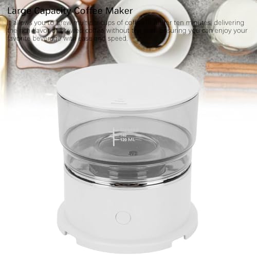 Phefop Drip Coffee Maker, ABS Stainless Steel Portable Automatic Brewer with Glass Carafe, Advanced Temperature Control, 5 Cup Compact Design for Home Office Travel - 1