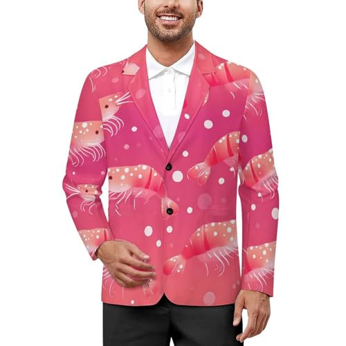 Funny Shrimp Men's Blazer Printed Button Suit Jacket Slim Sport Coat Blazers