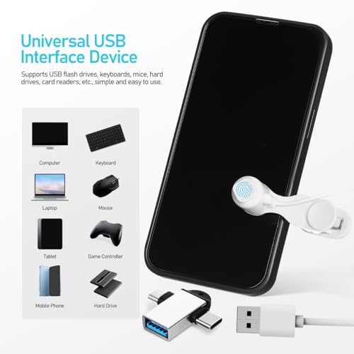 Image of UKCOCO Micro USB Adapter and Screen Kit USB Connector for Phone Tablet and Computer Portable Auto for Gaming Social Media Likes and Live Streaming White