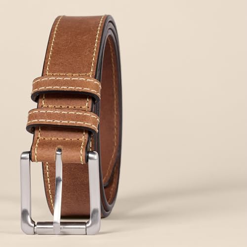 Amazon Essentials Men's Stitched Edge Leather Belt2