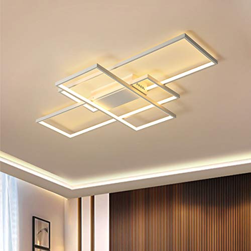 JIINOO Plafoniera, Plafoniere LED da 50W, Lampadario LED in Acrilico Metallo Stile Moderno e Minimalista Montaggio a Soffitto Lampade da Soffitto per Soggiorno Ufficio Camera da Letto,Luce Calda/3000K