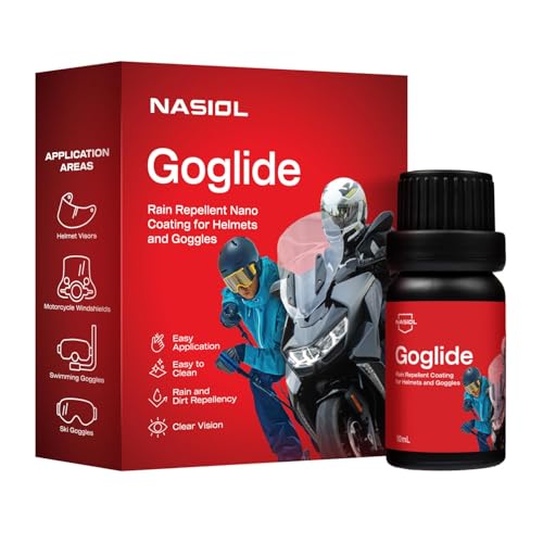 Nasiol GoGlide Nano Rain Repellent for Motorcycle Visors, Helmets and