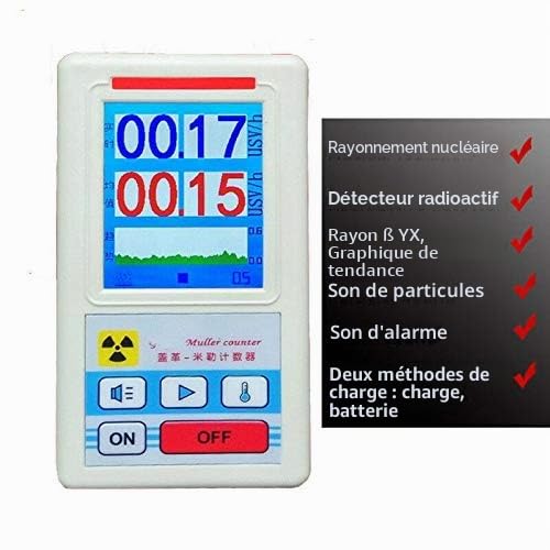 Compteur Geiger Détecteur de rayonnement nucléaire avec écran LCD, testeur radioactif bêta-gamma, dosimètre portable, testeur de marbre détecteur
