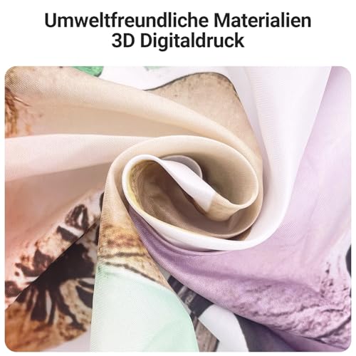 Lerores Shower Curtain 100 x 200 cm, Flowers Drawing, Anti-Mould Textile, Weighted Hem, Water-Repellent - Image 3