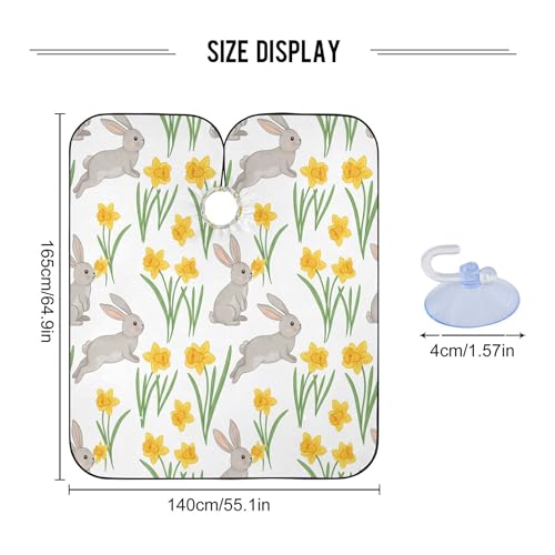 Capa de barbería Burbuja Bunny Flowers, capa para cortar cabello con cuello ajustable, impermeable, poliéster para salón barbería, unisex adultos miniatura 3