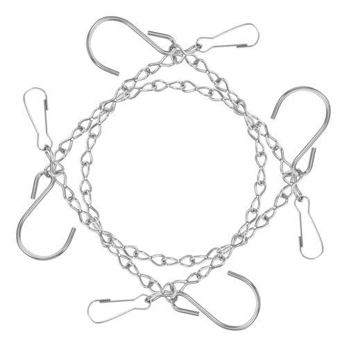 DOITOOL 4個 シルバーハンギングチェーン 強力耐荷重 多目的ガーデンプラントハンガー 吊りバスケット 鉢植え用 室内外装飾用