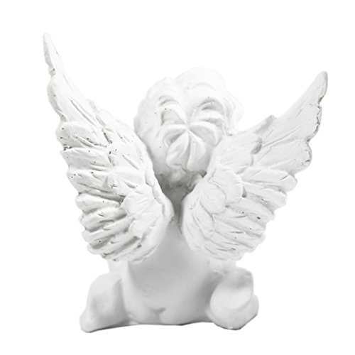 KiaoTime l Set of 2 Resin Adorable Cherubs Angels Statues Figurine Guardian Angel Garden Angels Sculpture Cute Angel Collection Wings Angel Memorial Statue 4.25" - Thumbnail 4