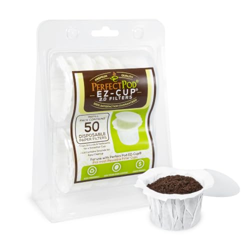 Perfect Pod EZ-Cup Paper Filters with Lid for Reusable Coffee Pods, 200 Ct