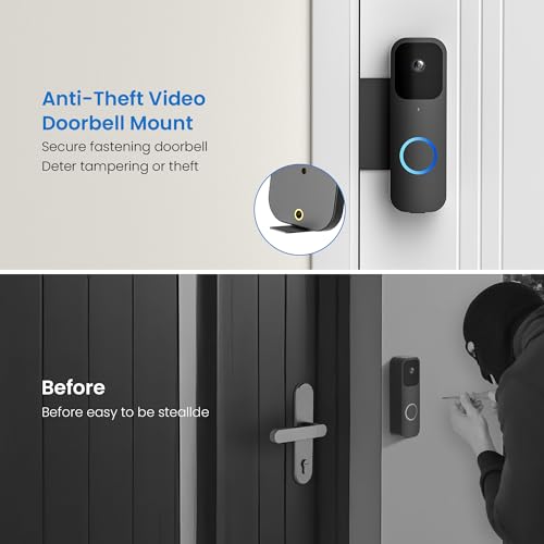 Anti-Theft Doorbell Door Mount No Drill Compatible with Blink,No Cover Not Block Doorbell Motion Sensor Bracket Holder for Apartment Renters