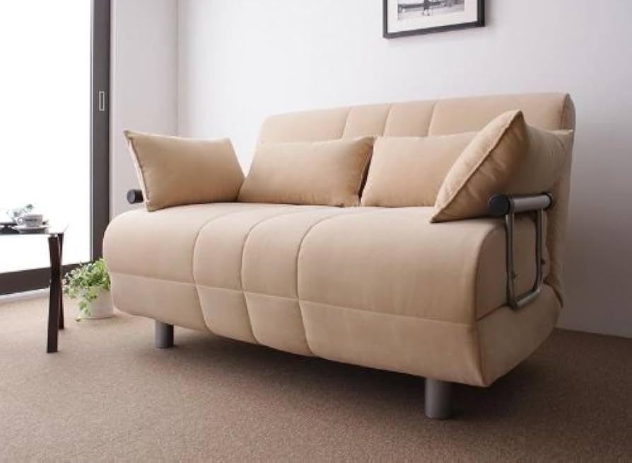 Amazon｜カウチソファベッド 【セミダブルサイズ】 アイボリー｜ソファ