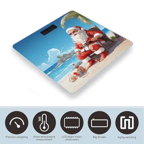 Báscula digital de baño con diseño Santa Claus y pantalla LCD miniatura 3