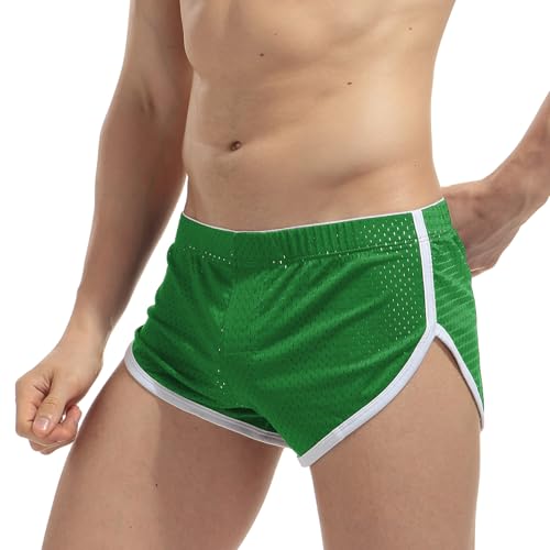 Short en maille transparente anti-frottement avec doublure confortable homme vert L