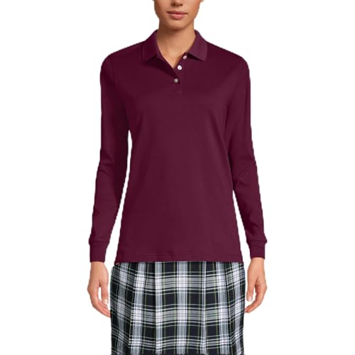 Image of Lands' End School Uniform Kids Long Sleeve Interlock Polo Shirt
