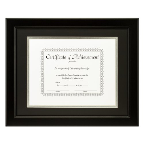 Craig Frames 11x14-Inch Black Document Frame, Double Mat with Single 8.5x11-Inch Opening