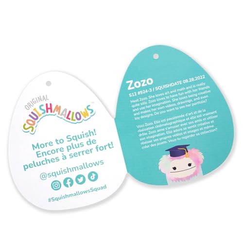 Squishmallows Original 12-Inch Zozo Blue Bigfoot with Rainbow Mane and Graduation Cap - Official Jazwares Plush by Squishmallows - Image 3