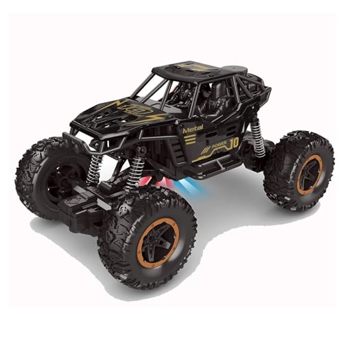Image of RC Rock Crawler 2x2 Big Tyre Monster Truck | Metal Body, Dual Motor, Remote Control, Rechargeable Battery, Off-Road Climbing Car for Kids & Adults