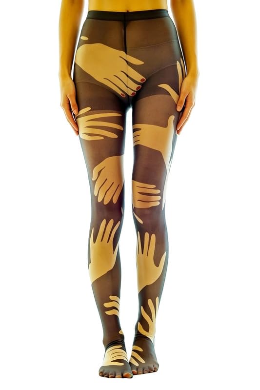 Image of Vintage 60s Printed Funky Tights for Women Y2K Tie Dye Mesh Pantyhose Skinny Body Shaping Leggings Streetwear