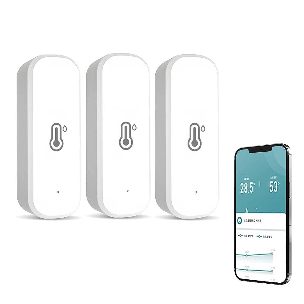 Wifi Smart Temperature and Humidity Sensor, Smart Hygrometer Thermometer for Alert, No Hub Required, for Home, Garages, Intelligent Linkage PURIAYA