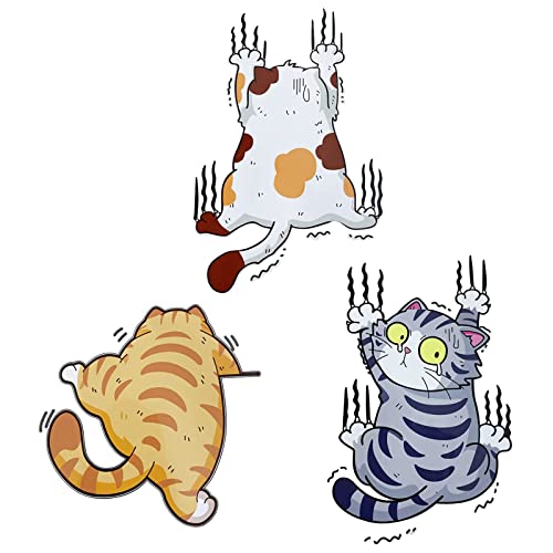 HORREX Lot de 3 autocollants 3D pour voiture, motif chat et chaton, autocollants amusants pour voiture, fenêtre, etc
