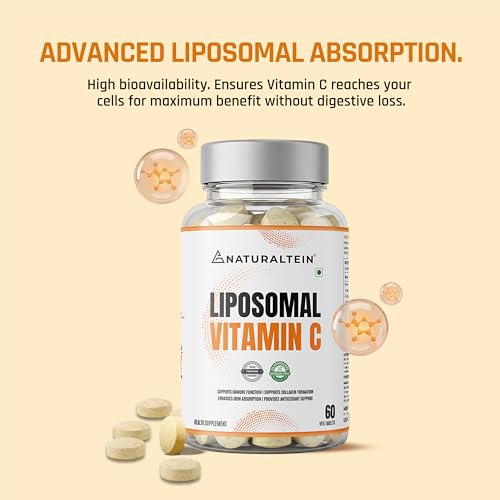Image of Naturaltein Liposomal Vitamin C | 5X Enhanced Absorption | Antioxidant Supporting Immune Function, Skin Repair, Collagen Synthesis & Oxidative Stress Defense | 60 Capsules